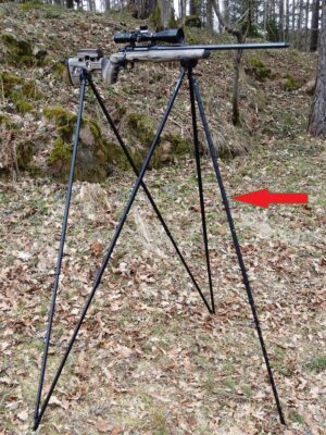 Single Leg extra leg mounted on Viper-Flex Styx Elite+ shooting sticks