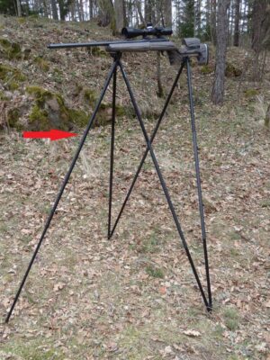 Single Leg extra leg mounted on Viper-Flex shooting sticks